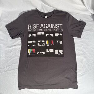 2021 Rise Against Mens T-Shirt Nowhere Generation Tour Charcoal Double Sided